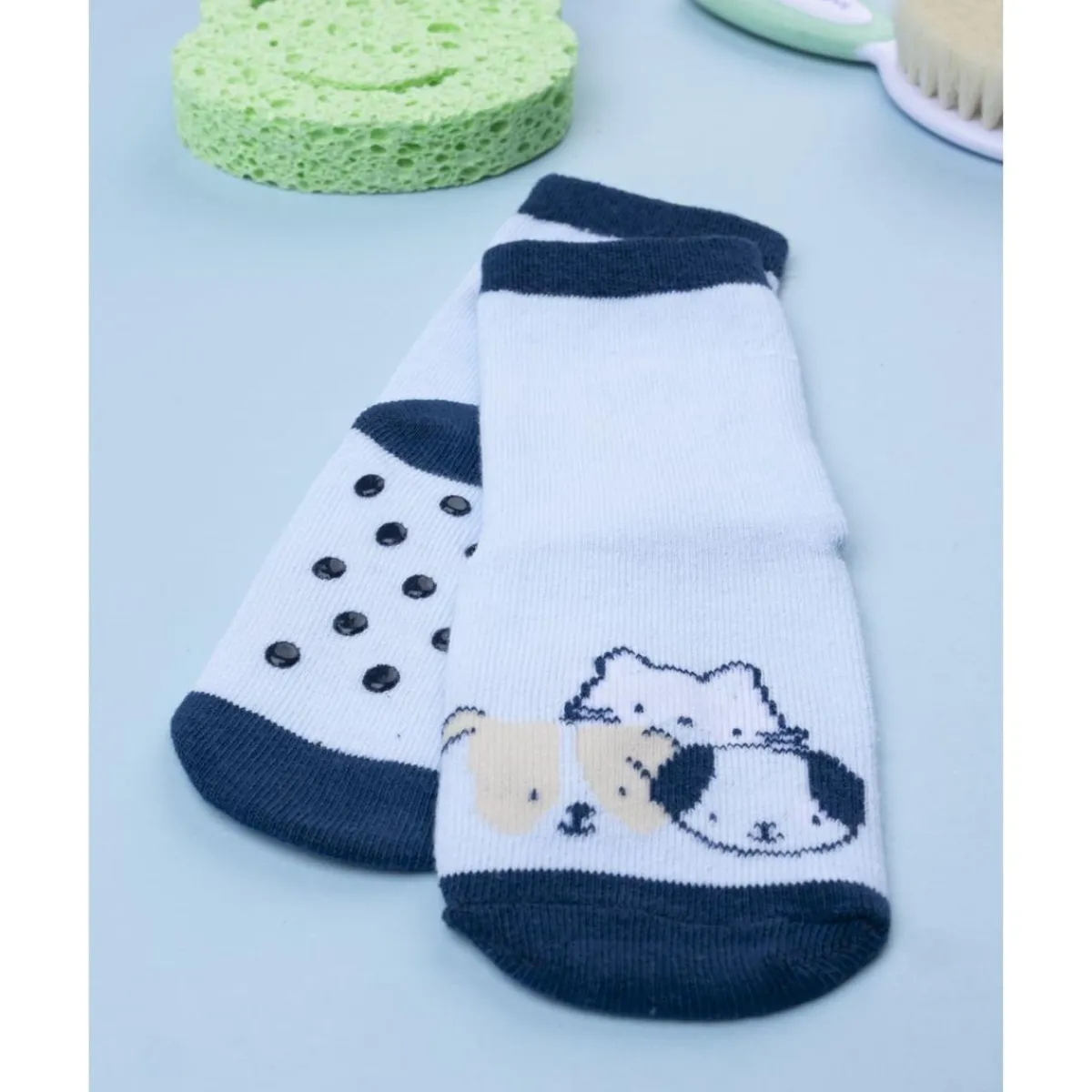 Calcetines antideslizantes azul con animales*Prenatal Online