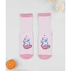 Calcetines antideslizantes niña rosa con gatos*Prenatal Outlet