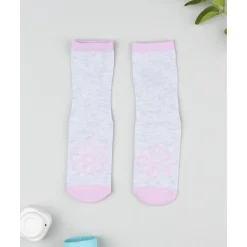 Online Calcetines antideslizantes niña gris con margarita Calzado Y Accesorios·Accesorios Y Complementos