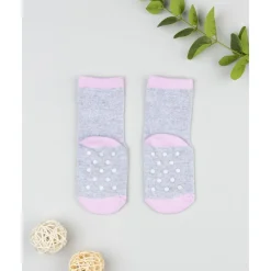 Calcetines antideslizantes niña gris con gatito*Prenatal Discount