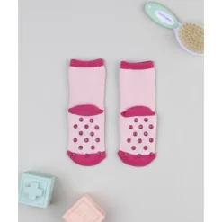 Calcetines antideslizantes de niña rosa con ositos*Prenatal Discount