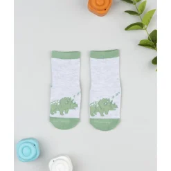 Calcetines antideslizantes niño gris triceratops*Prenatal Online
