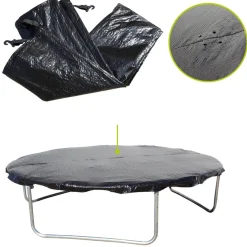 Best Cama elástica exterior de 305 cm con red, escalera y refuerzo de protección Camas Elásticas