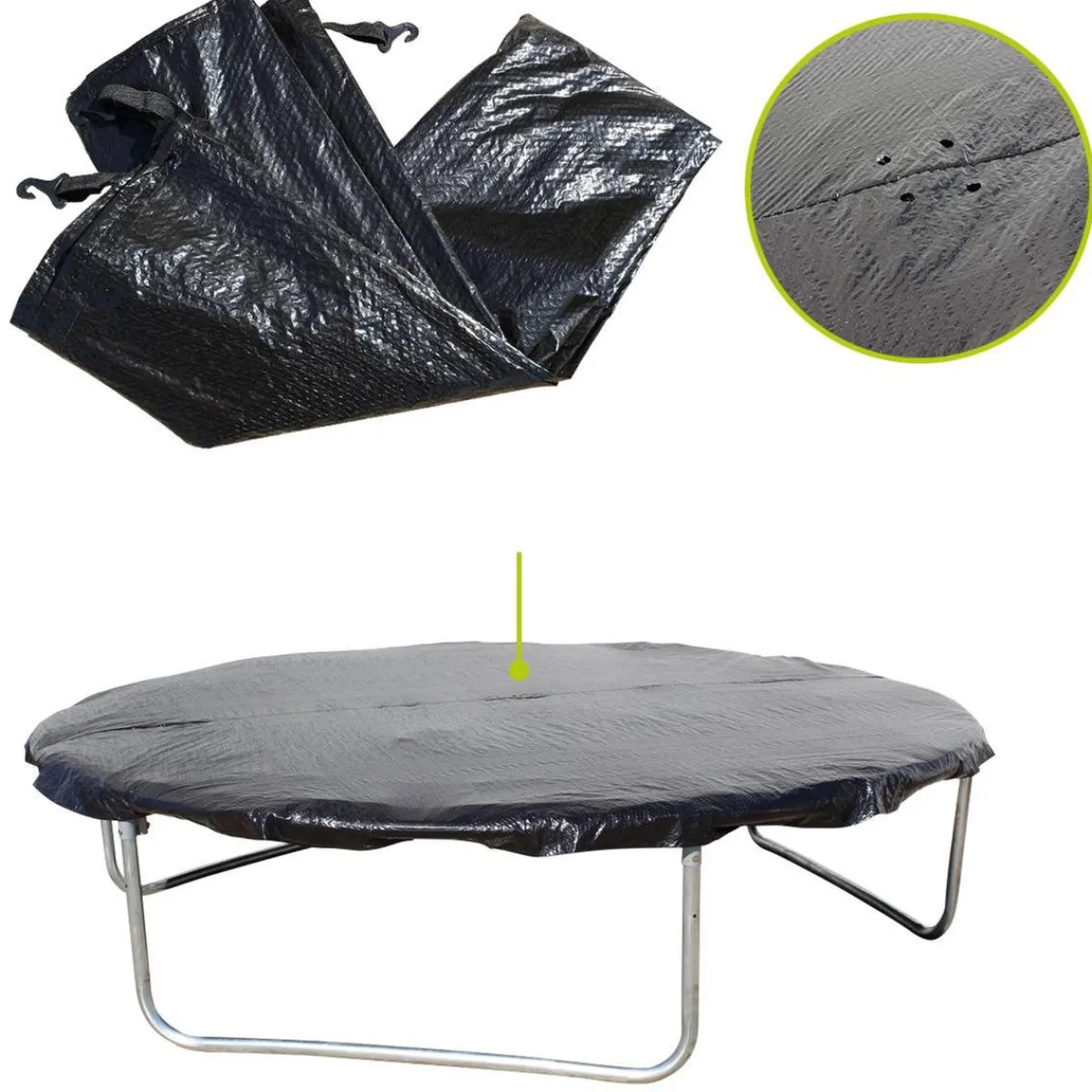 Cama elástica exterior de 427 cm con red, escalera y refuerzo de protección*SOULET Outlet