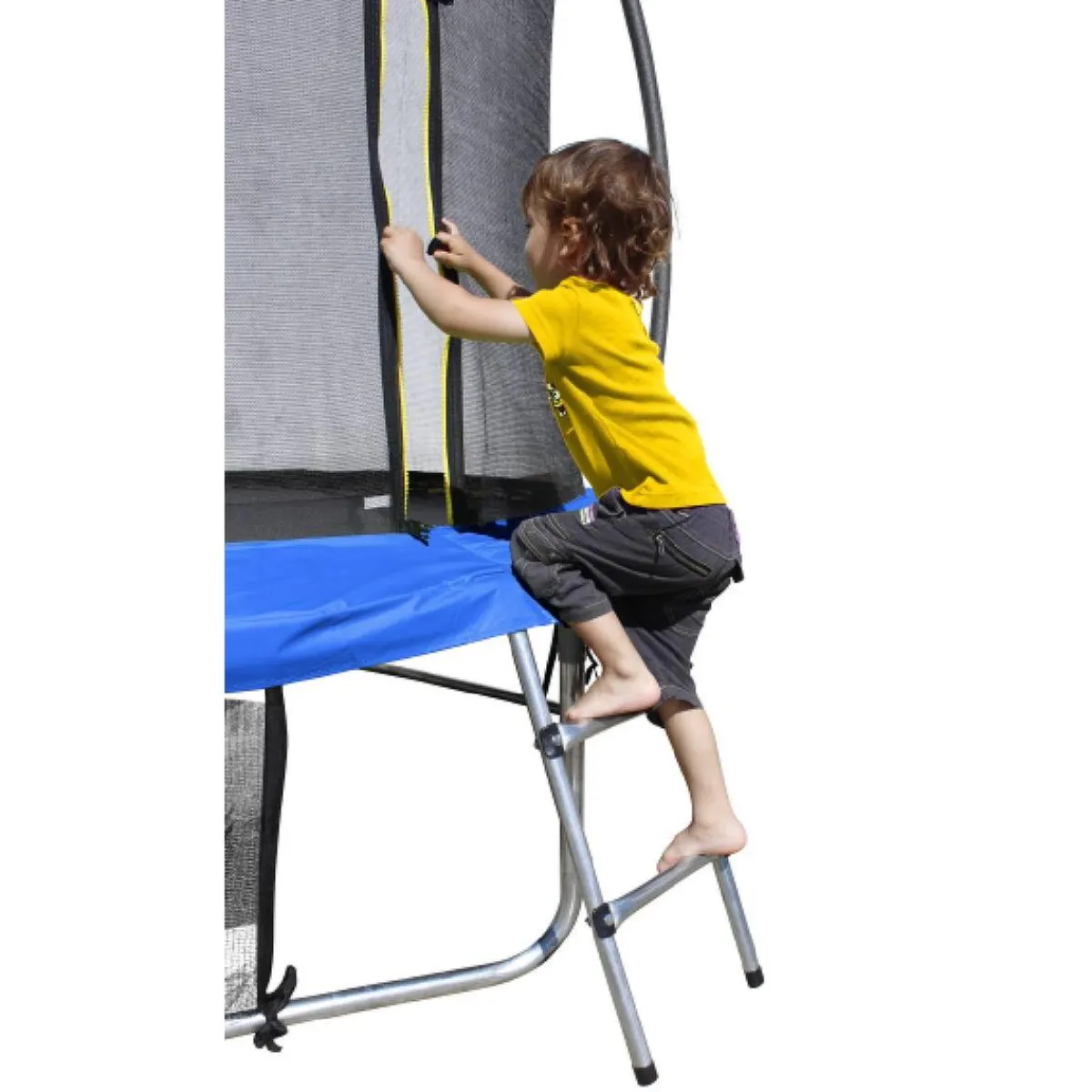 Cama elástica exterior de 427 cm con red, escalera y refuerzo de protección*SOULET Outlet