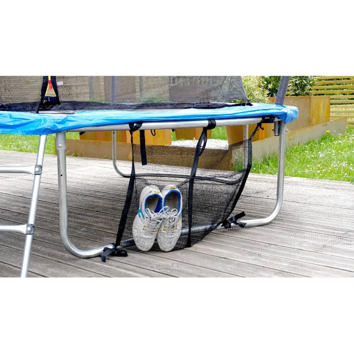 Cama elástica exterior de 427 cm con red, escalera y refuerzo de protección*SOULET Outlet