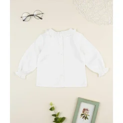 Hot Camisa blanca de niña con volante Niña·Bebé Niña 3-36 Meses|Bebé Niña 3-36 Meses·Camisas Y Camisetas