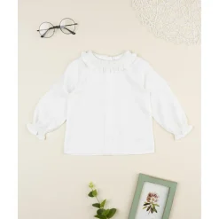 Hot Camisa blanca de niña con volante Niña·Bebé Niña 3-36 Meses|Bebé Niña 3-36 Meses·Camisas Y Camisetas