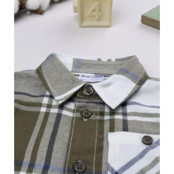 Camisa de niño de franela verde*Prenatal Best