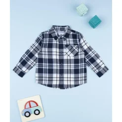 Camisa de niño de franela azul*Prenatal Sale
