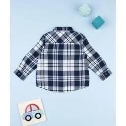 Camisa de niño de franela azul*Prenatal Sale