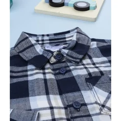 Camisa de niño de franela azul*Prenatal Sale