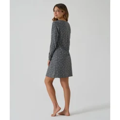 Camisa de noche premamá gris oscuro flores all-over*Prenatal Hot