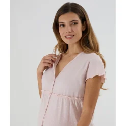 Camisa de noche premamá rosa con lunares blancos Premamá·Íntimo Y Noche|Íntimo Y Noche·Pijamas Y Camisones