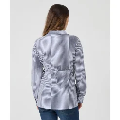 Camisa premamá de popelina a rayas azules y blancas*Prenatal Hot