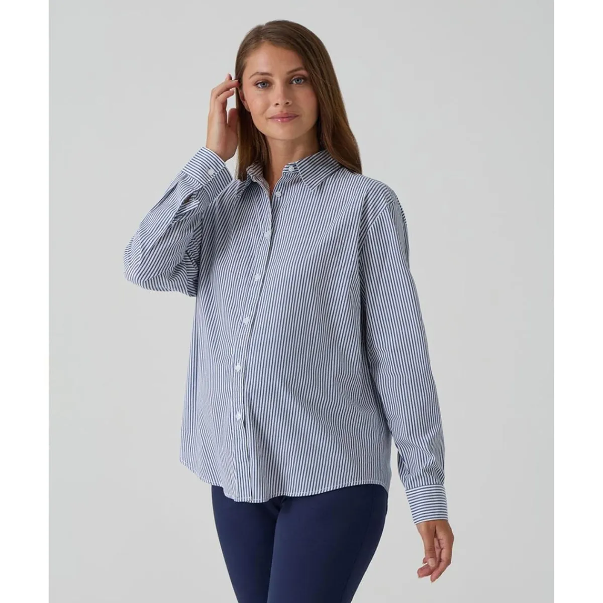 Discount Camisa premamá de rayas blancas y azules Premamá·Moda|Moda·Camisas Y Blusas