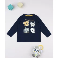 Sale Camiseta azul “Happy friends” para niño Niño·Bebé Niño 3-36 Meses|Bebé Niño 3-36 Meses·Camisas Y Camisetas