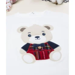 Hot Camiseta bebé blanca con oso Teddy Niño·Bebé Niño 3-36 Meses|Bebé Niño 3-36 Meses·Camisas Y Camisetas
