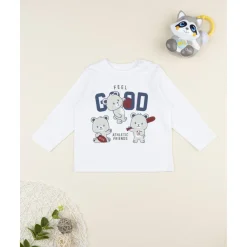 Outlet Camiseta blanca con estampado "Feel Good" Niño·Bebé Niño 3-36 Meses|Bebé Niño 3-36 Meses·Camisas Y Camisetas