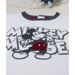 Camiseta blanca de manga larga para niño Mickey Mouse*Prenatal Clearance
