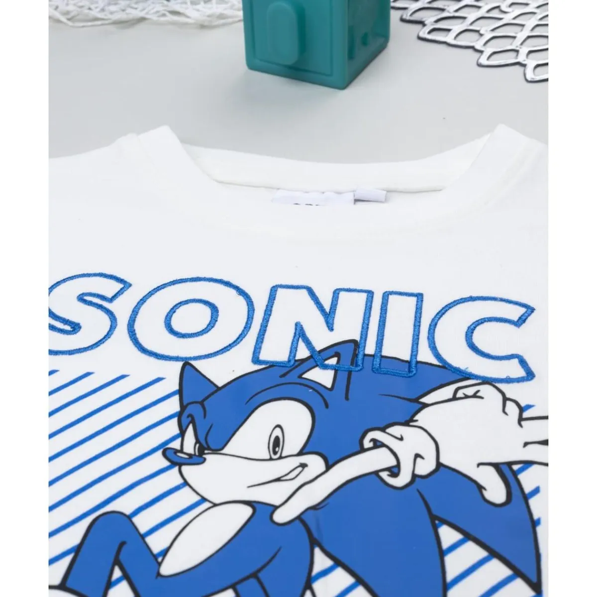 Camiseta blanca de manga larga para niño con estampado de Sonic*Prenatal Online