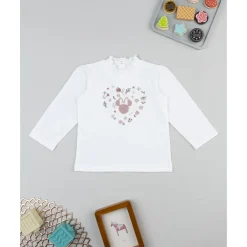 Camiseta blanca de niña con estampado de Minnie*Prenatal Online