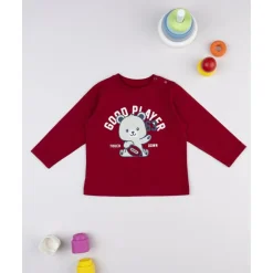 New Camiseta burdeos con estampado "Good Player" Niño·Bebé Niño 3-36 Meses|Bebé Niño 3-36 Meses·Camisas Y Camisetas