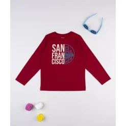 Discount Camiseta burdeos estampada para niño Niño·Niño 2-10 Años|Niño 2-10 Años·Camisas Y Camisetas