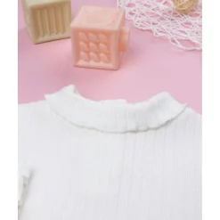 New Camiseta cuello alto canalé blanca niña Niña·Bebé Niña 3-36 Meses|Bebé Niña 3-36 Meses·Jerséis Y Cardigans