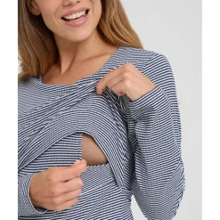 Clearance Camiseta de lactancia a rayas azul y blanco Premamá·Moda|Moda·Camisetas