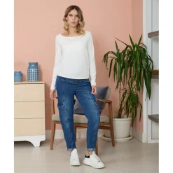 Sale Camiseta de lactancia blanca de jersey de algodón Moda·Camisetas|Premamá·Moda