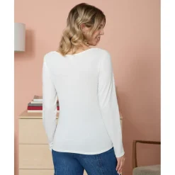 Sale Camiseta de lactancia blanca de jersey de algodón Moda·Camisetas|Premamá·Moda