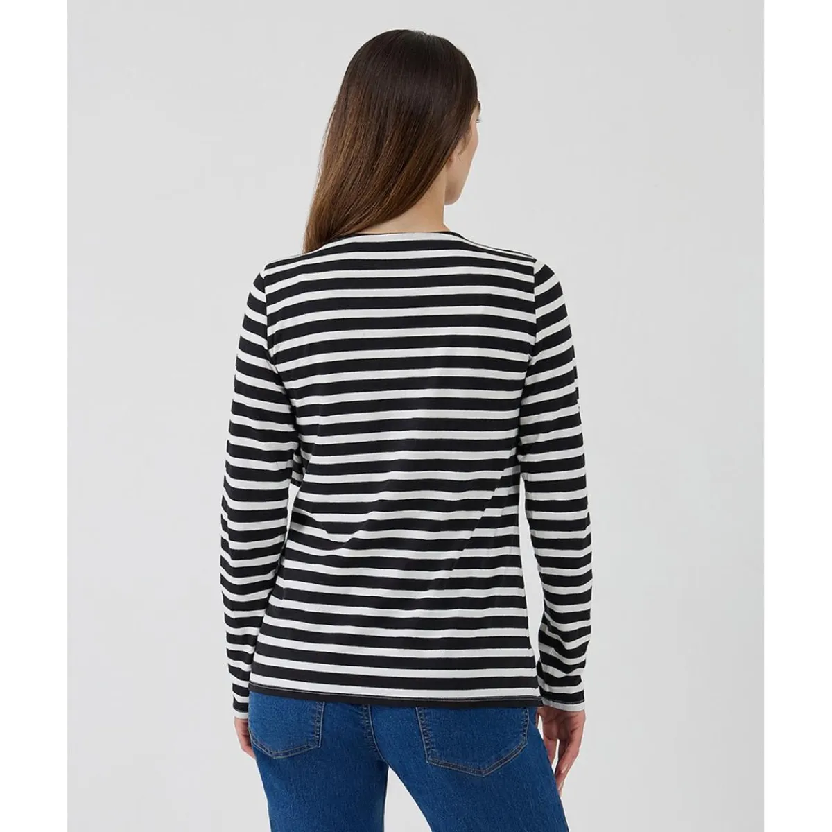 Camiseta de lactancia con estampado de rayas blanco/azul*Prenatal Outlet