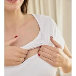 Camiseta de lactancia en algodón Blanco*Prenatal Sale