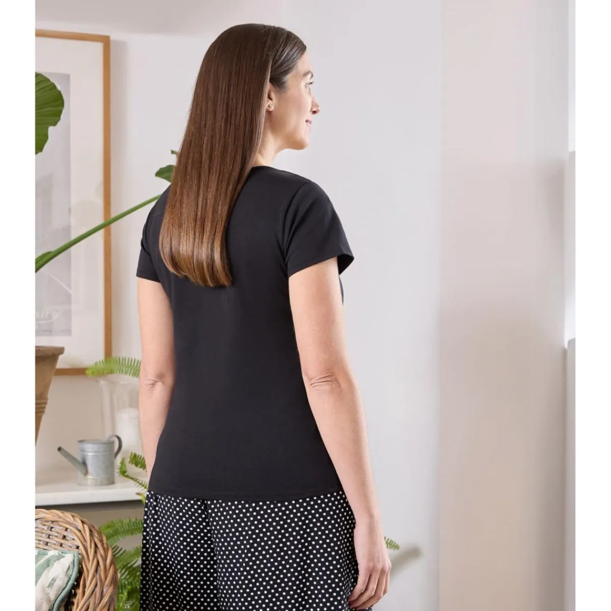 Camiseta de lactancia en algodón Negro*Prenatal
