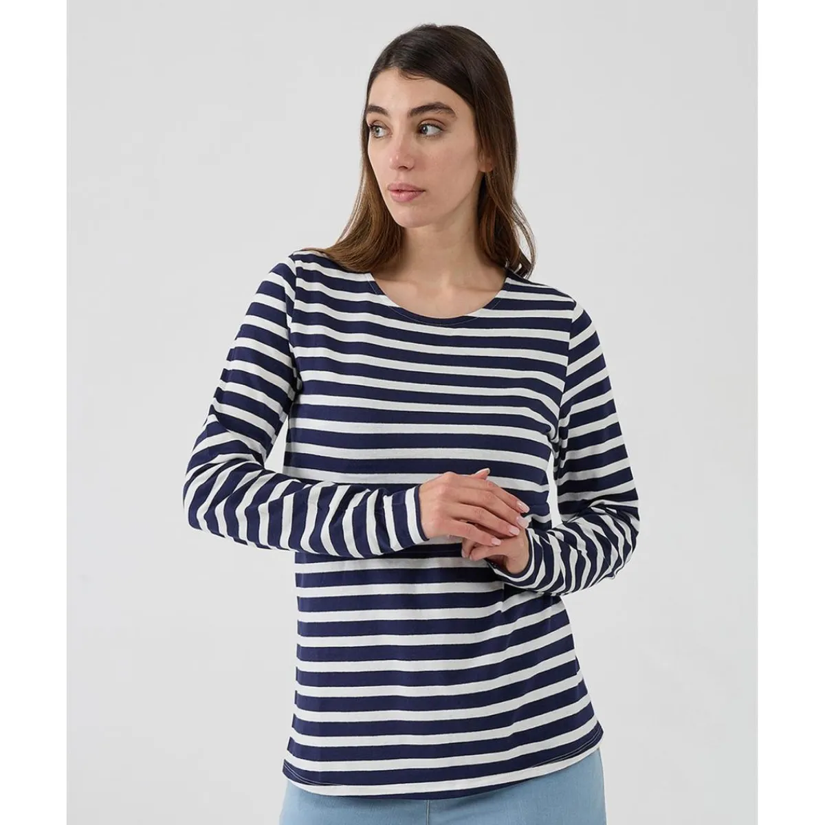 New Camiseta de lactancia estampada de rayas Moda·Camisetas|Premamá·Moda