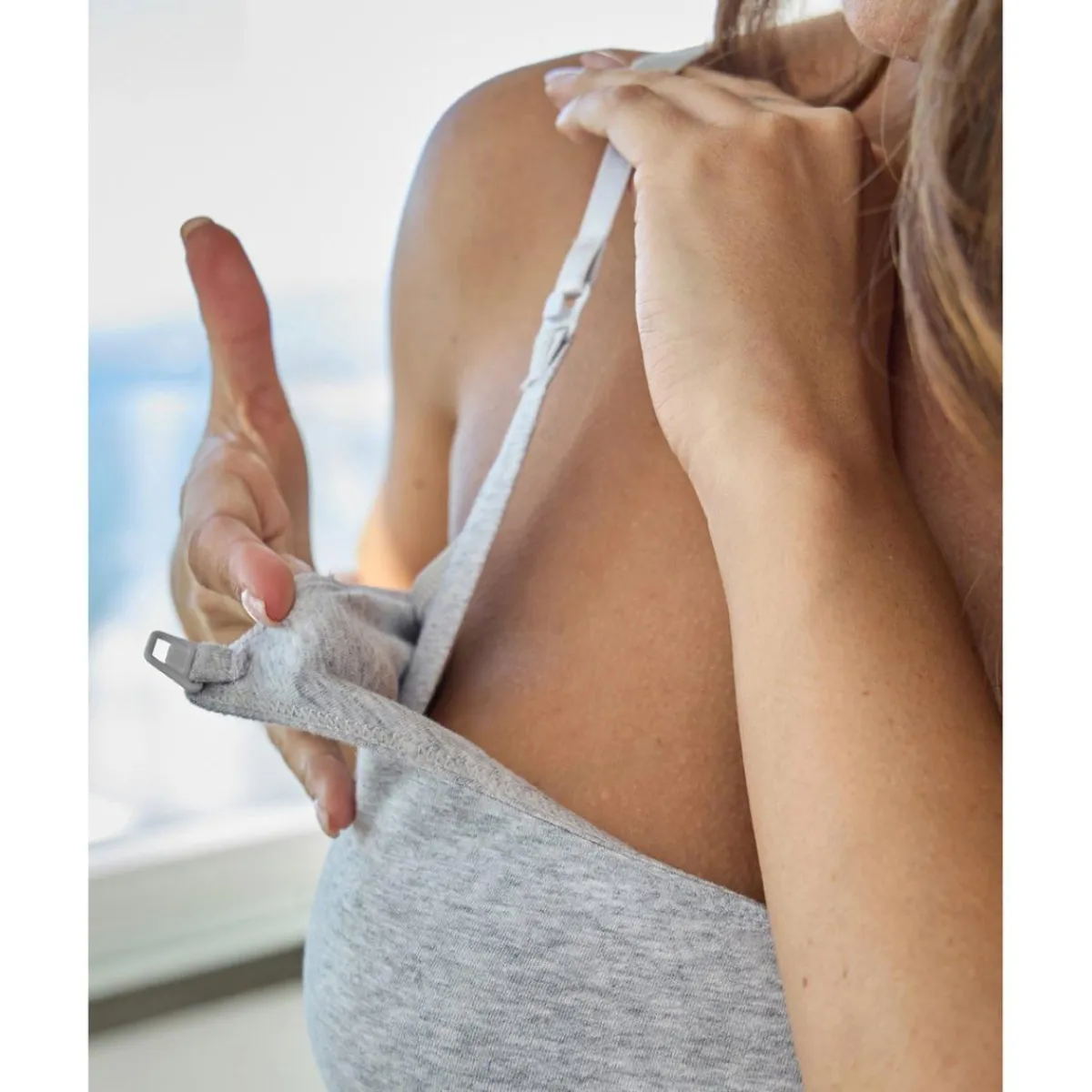 Discount Camiseta de lactancia gris Premamá·Íntimo Y Noche