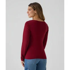 New Camiseta de lactancia roja de manga larga en punto elástico Premamá·Moda|Moda·Camisetas