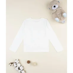 Camiseta de niña blanca con estampado de corazones y ositos*Prenatal New