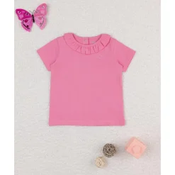 Online Camiseta de niña rosa con cuello Bebé Niña 3-36 Meses·Camisas Y Camisetas|Niña·Bebé Niña 3-36 Meses