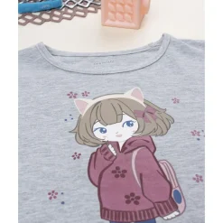 Camiseta gris estampada para niña*Prenatal Clearance