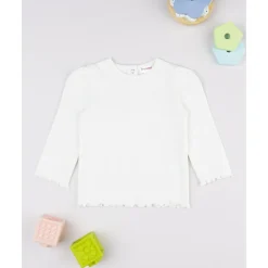 Camiseta niña blanca canalé*Prenatal Clearance