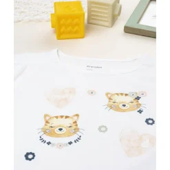 Camiseta niña blanca con estampado floral*Prenatal