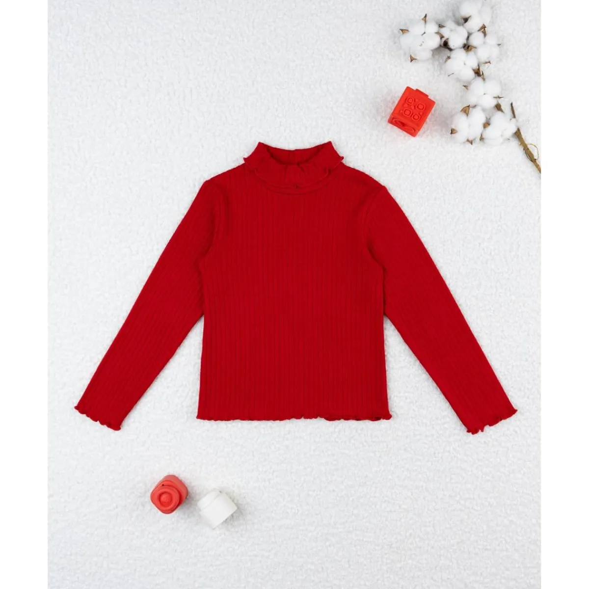 Camiseta niña roja de canalé*Prenatal Clearance