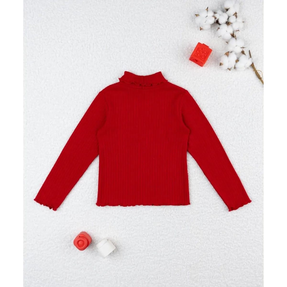 Camiseta niña roja de canalé*Prenatal Clearance