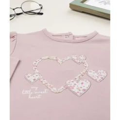 Outlet Camiseta niña rosa patch corazones Niña·Bebé Niña 3-36 Meses|Bebé Niña 3-36 Meses·Camisas Y Camisetas