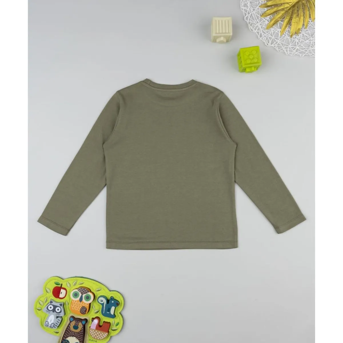 Outlet Camiseta verde de manga larga para niño Niño·Niño 2-10 Años|Niño 2-10 Años·Camisas Y Camisetas