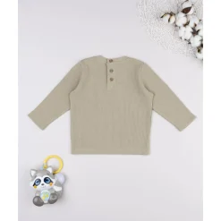Sale Camiseta waffle marrón de manga larga para niño Niño·Bebé Niño 3-36 Meses|Bebé Niño 3-36 Meses·Camisas Y Camisetas