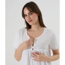 Discount Camisón blanco premamá y de lactancia con detalle Sangallo Premamá·Íntimo Y Noche|Íntimo Y Noche·Pijamas Y Camisones