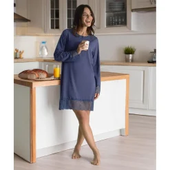 Best Camisón de maternidad para lactancia azul con encaje Premamá·Íntimo Y Noche|Íntimo Y Noche·Pijamas Y Camisones